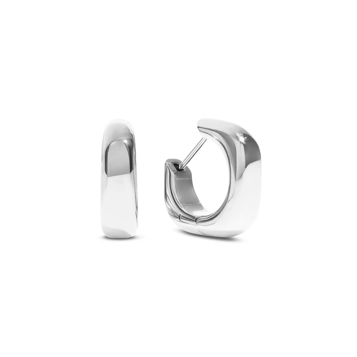 Written In The Stars Soft-Edge Hoops (Silver)