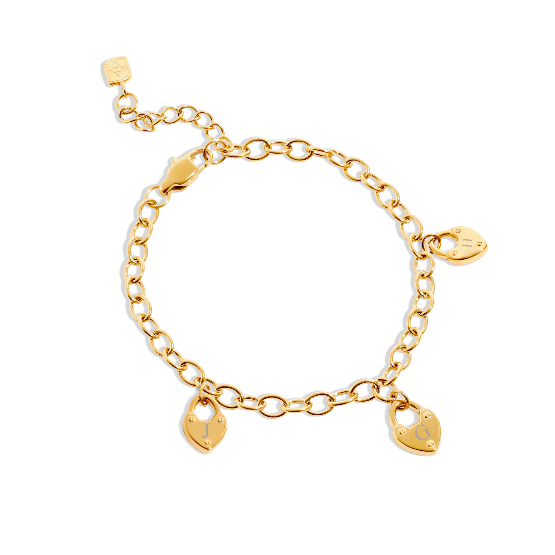 Custom Multi Love Locks Bracelet (Gold)