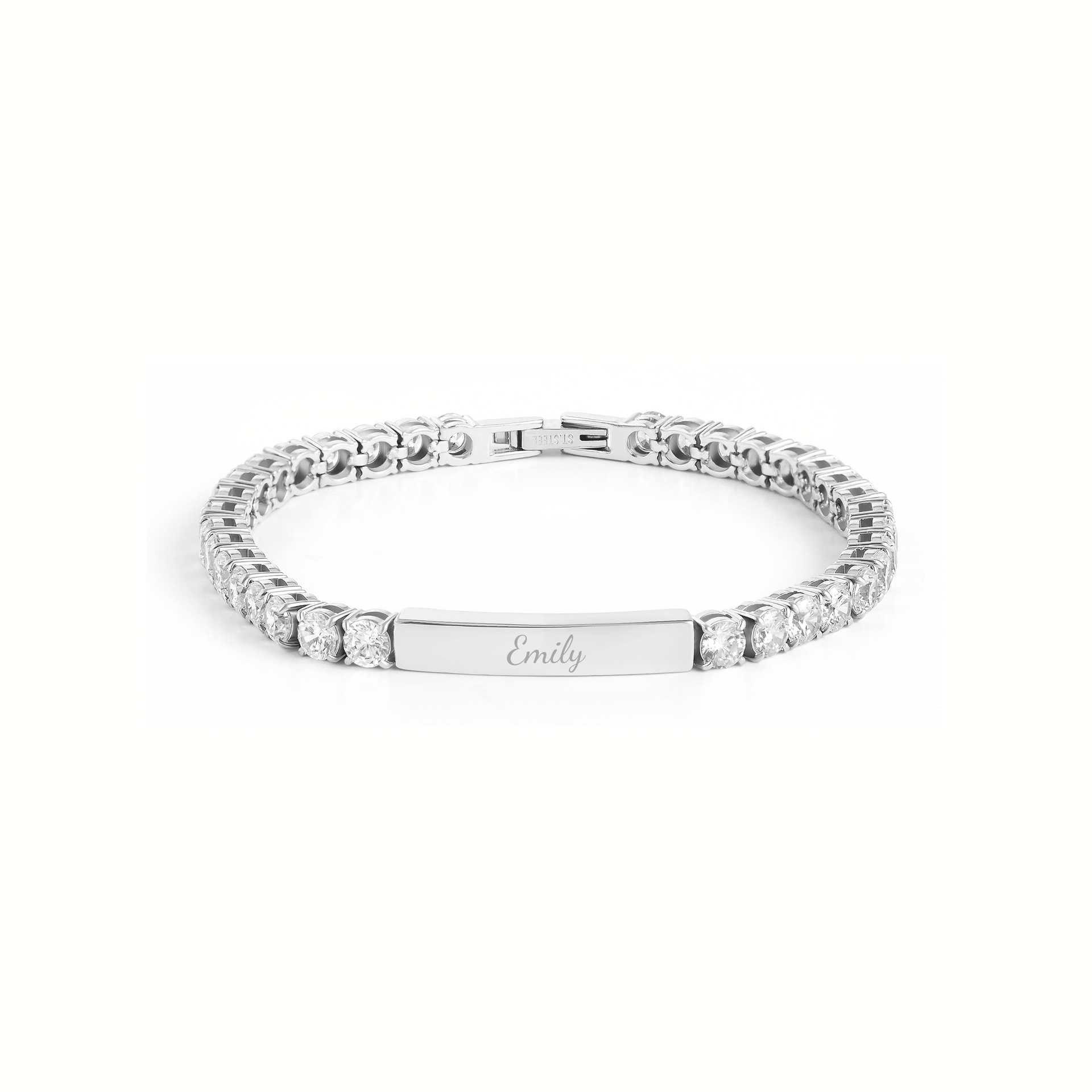 Custom Bar Tennis Bracelet (Silver)