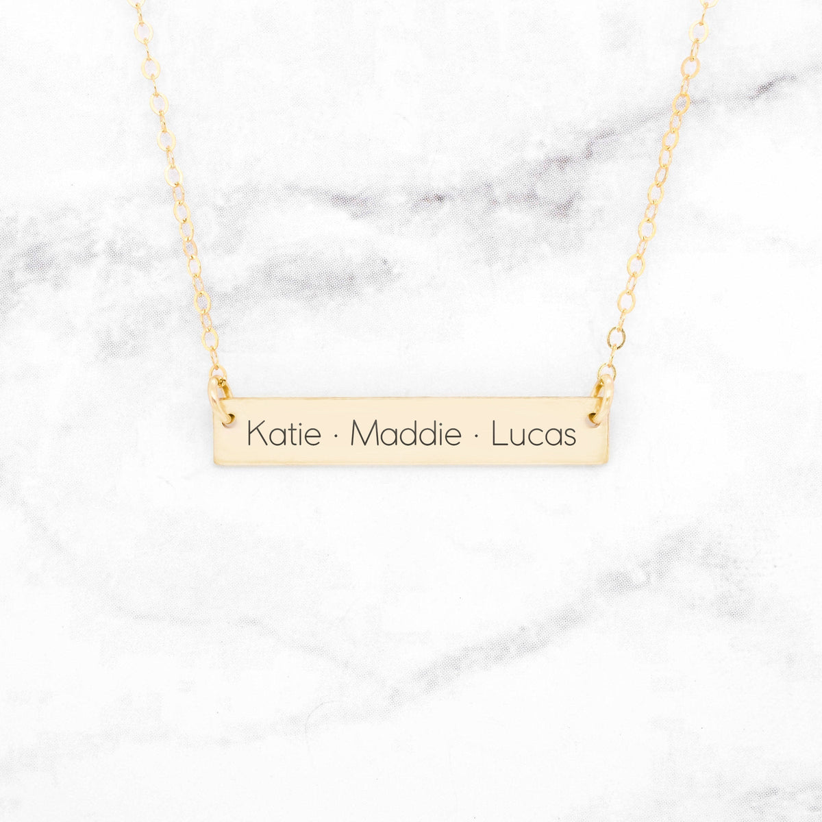 Custom Name Bar Necklace - Personalized Gift For Mom