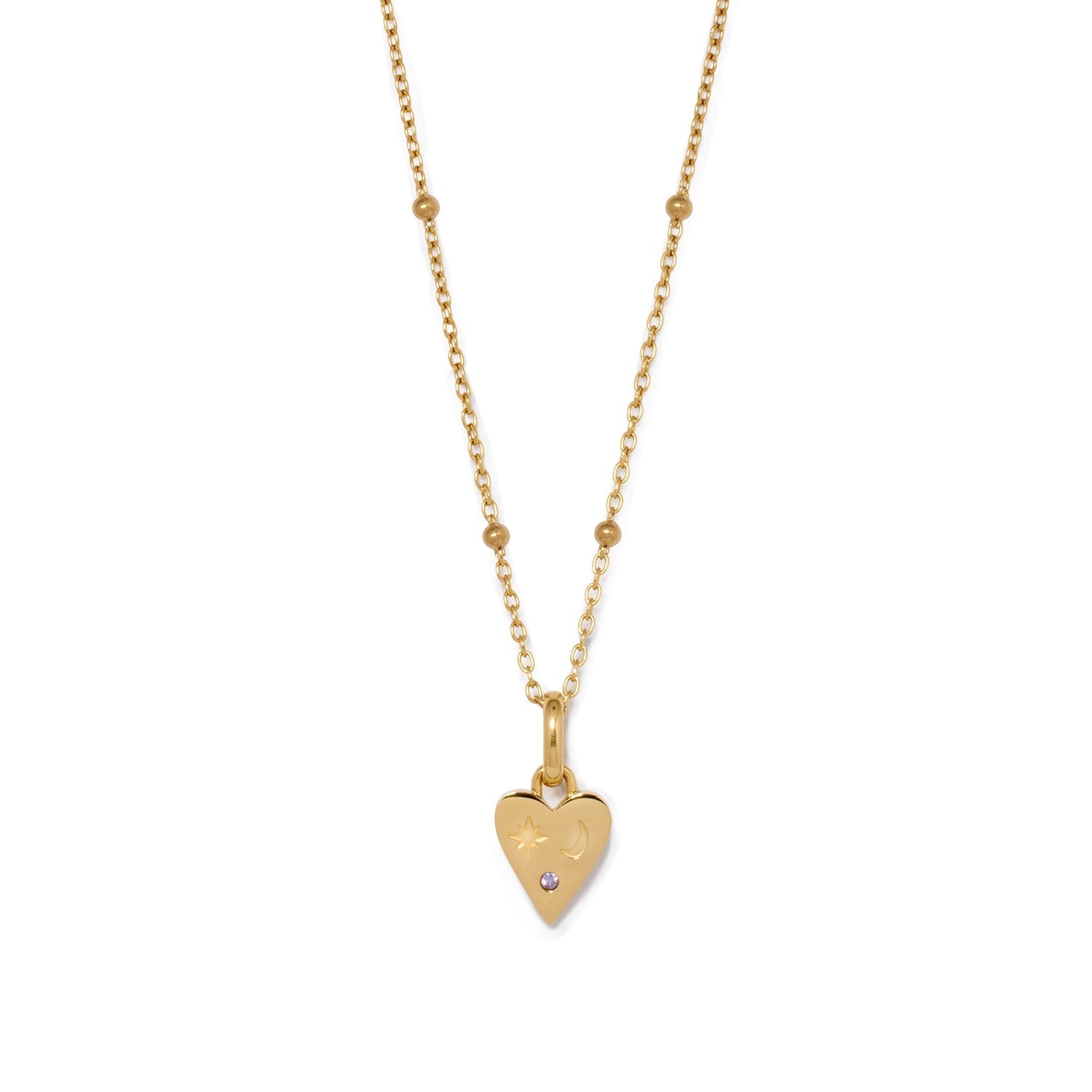 Custom Stamped Heart Pendant Necklace (Gold)