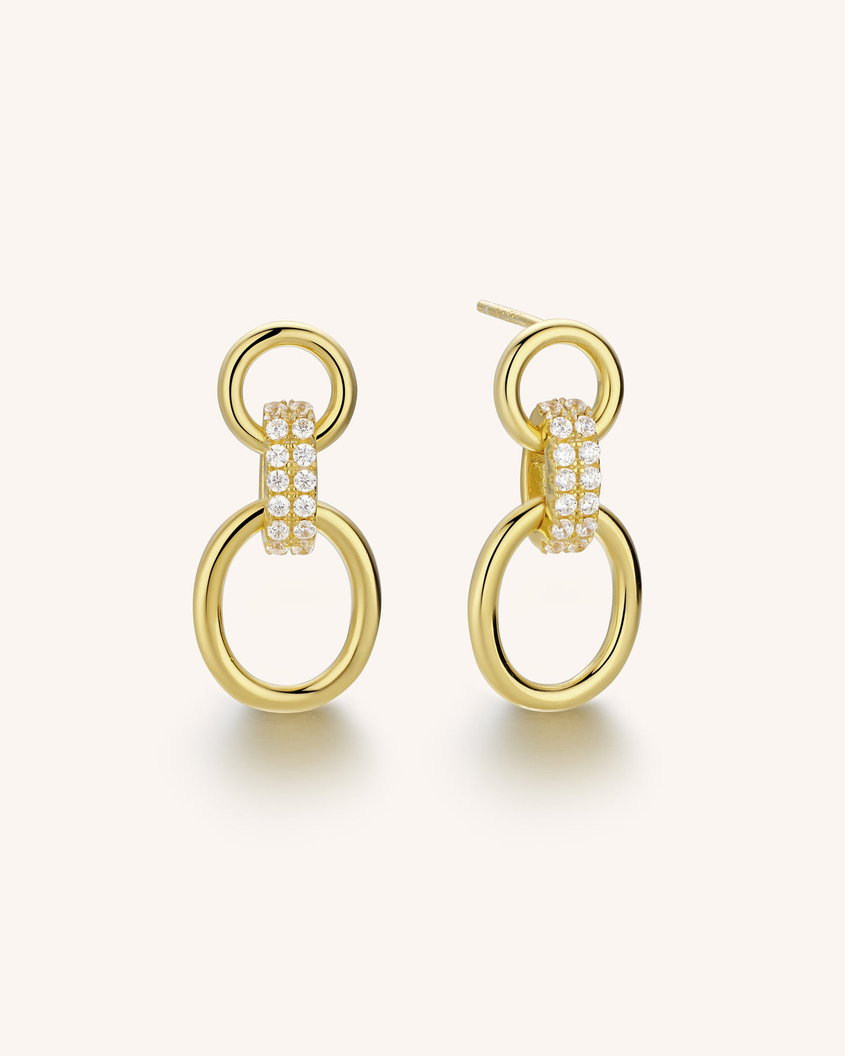 Pavé Hoop Link Earrings