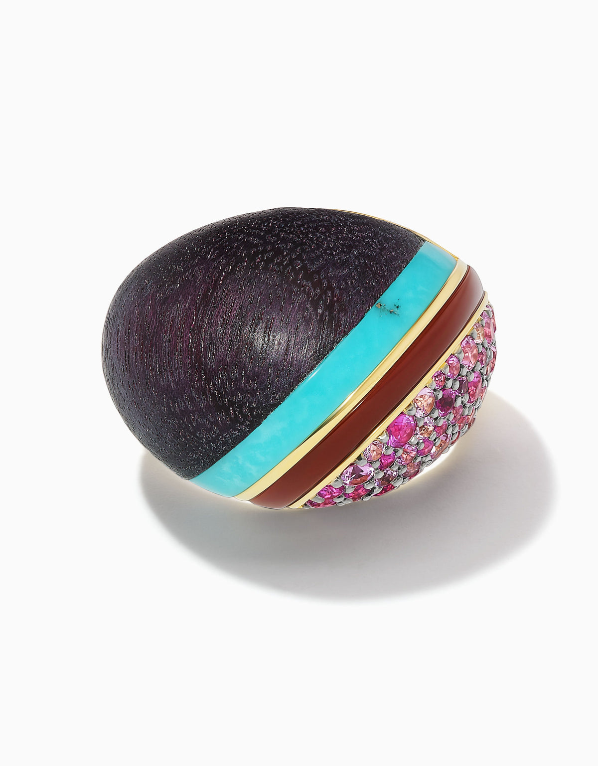 Wooden Dome Ring, Purpleheart Wood