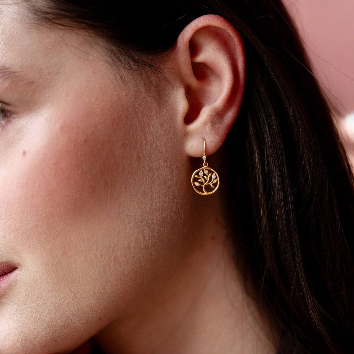 18k Diamond Tree of Life Talisman Earrings