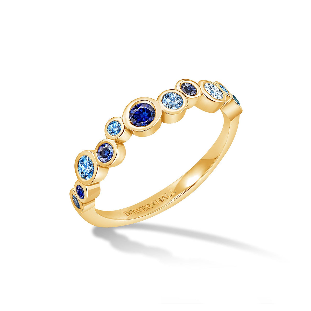 18k Gold Sapphire & Aquamarine Cascade Ring - 0.50ct