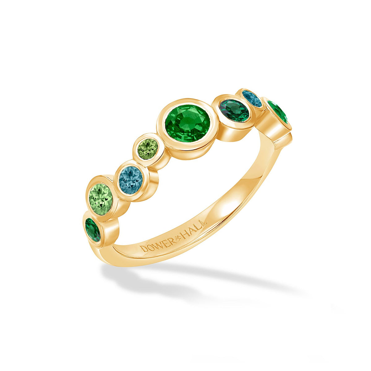 18k Gold Emerald Green Cascade Ring - 0.75ct