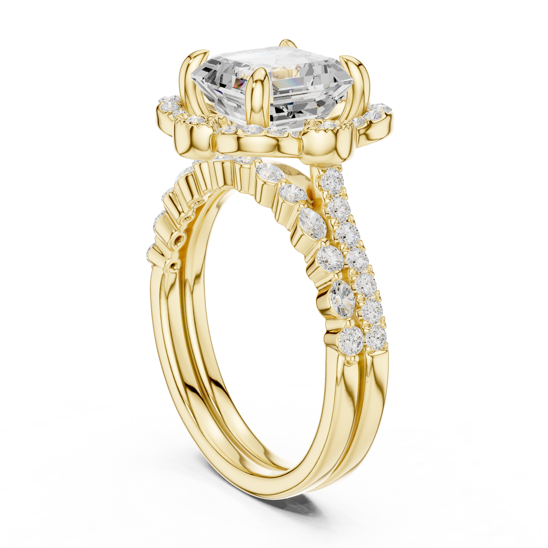 Princess-Cut Lab-grown Diamond Vintage Ring in 10K Rose Gold