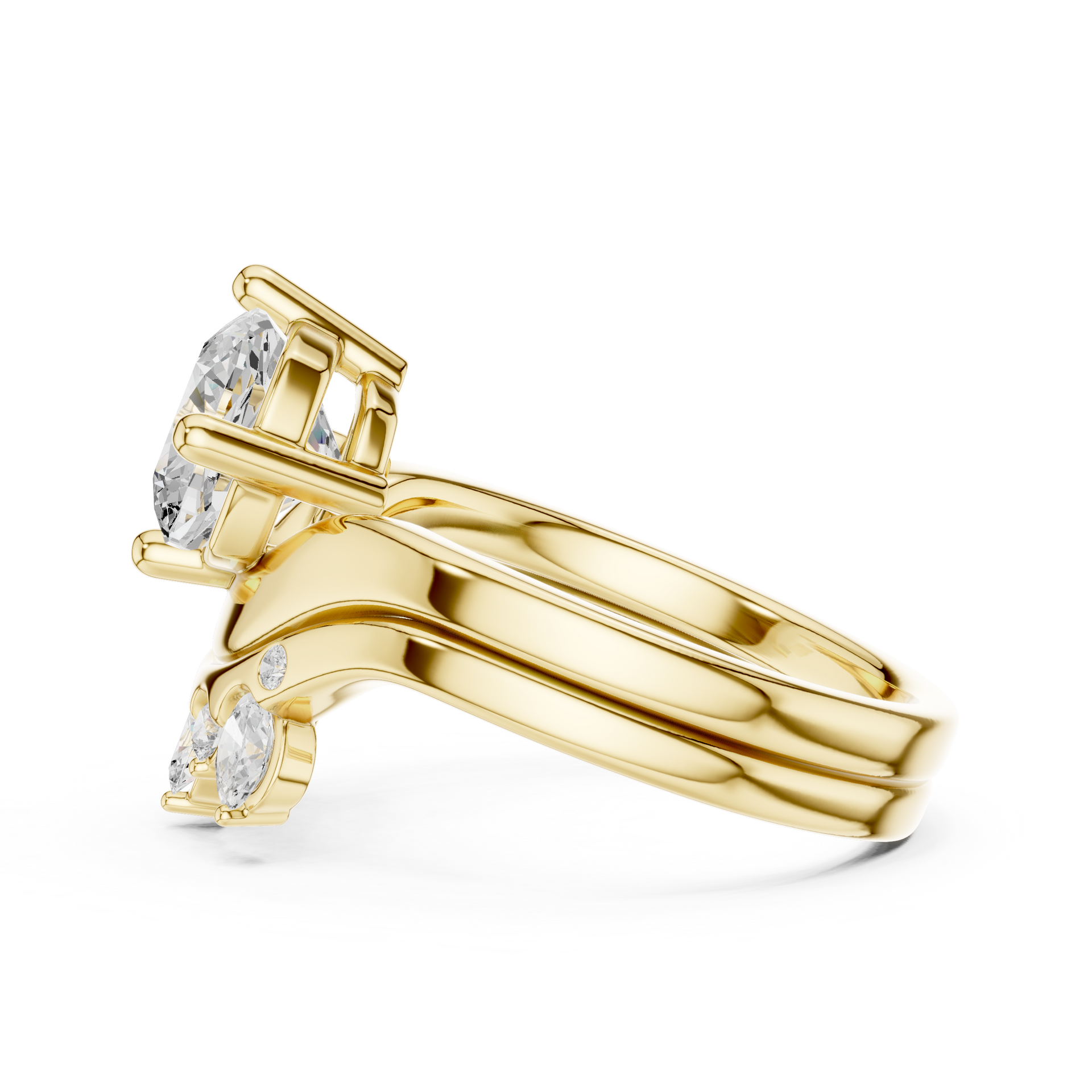 3.47Ct Round-Cut Lab-grown Diamond Ring in 10K Yellow Gold