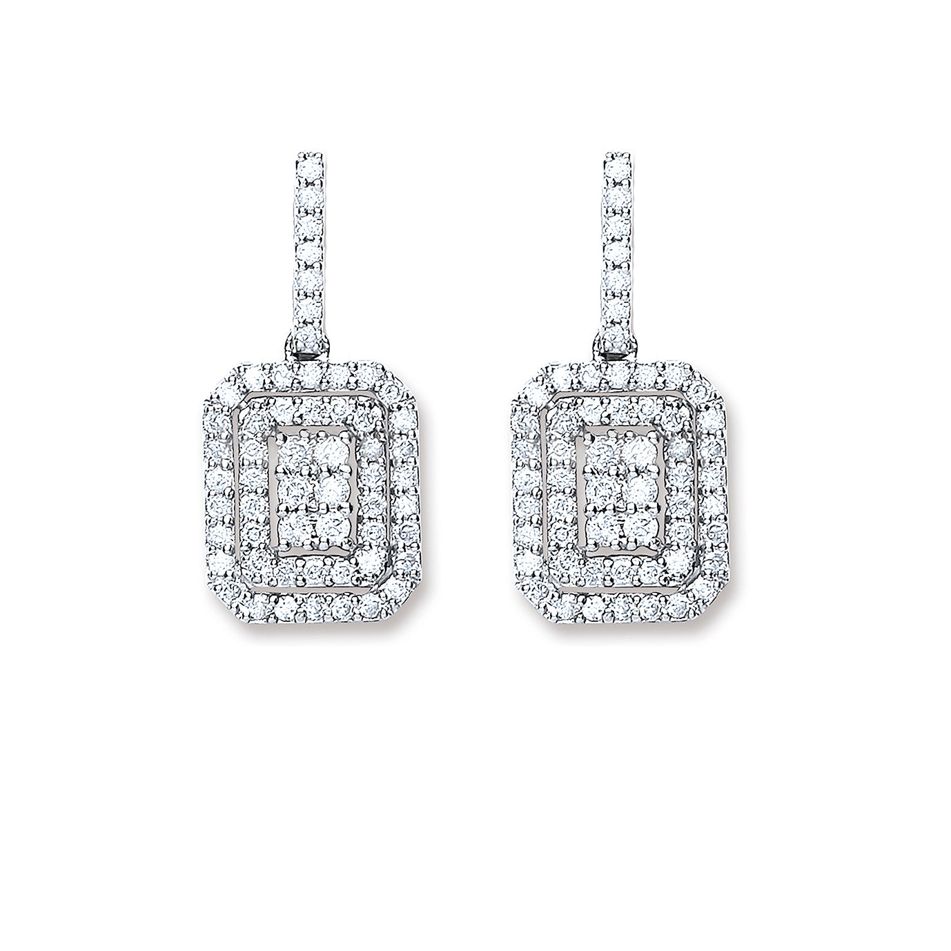 Diamond Pavé Square Earrings