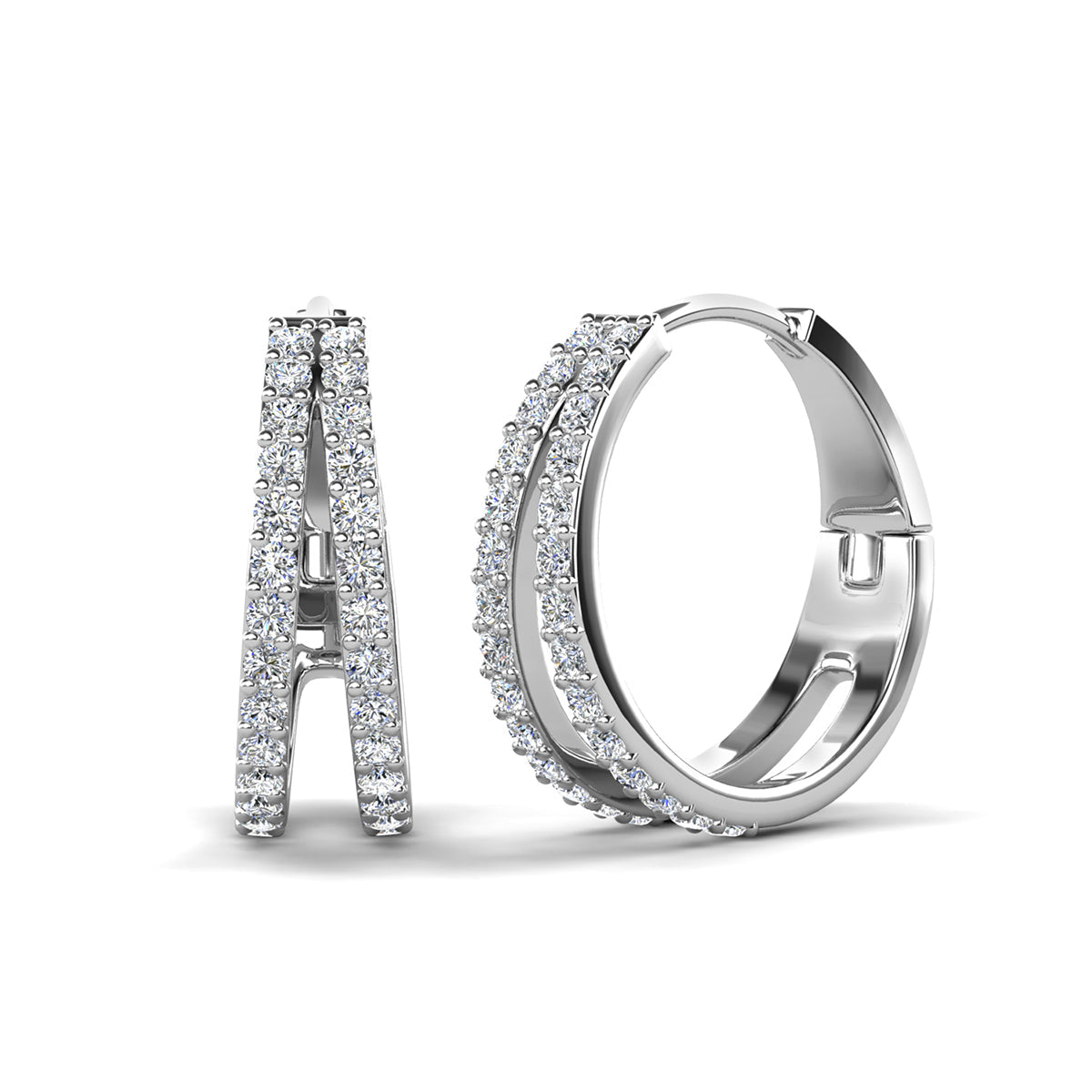 Helen 18k White Gold Plated 22mm Hoop Earrings with Swarovski Crystals