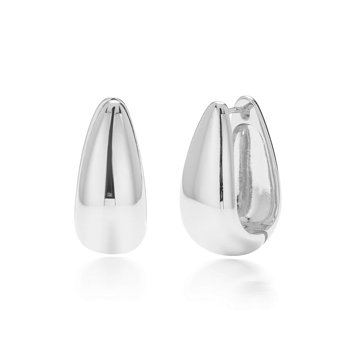 Salma 18k White Gold Plated U-Shaped Hoop Earrings