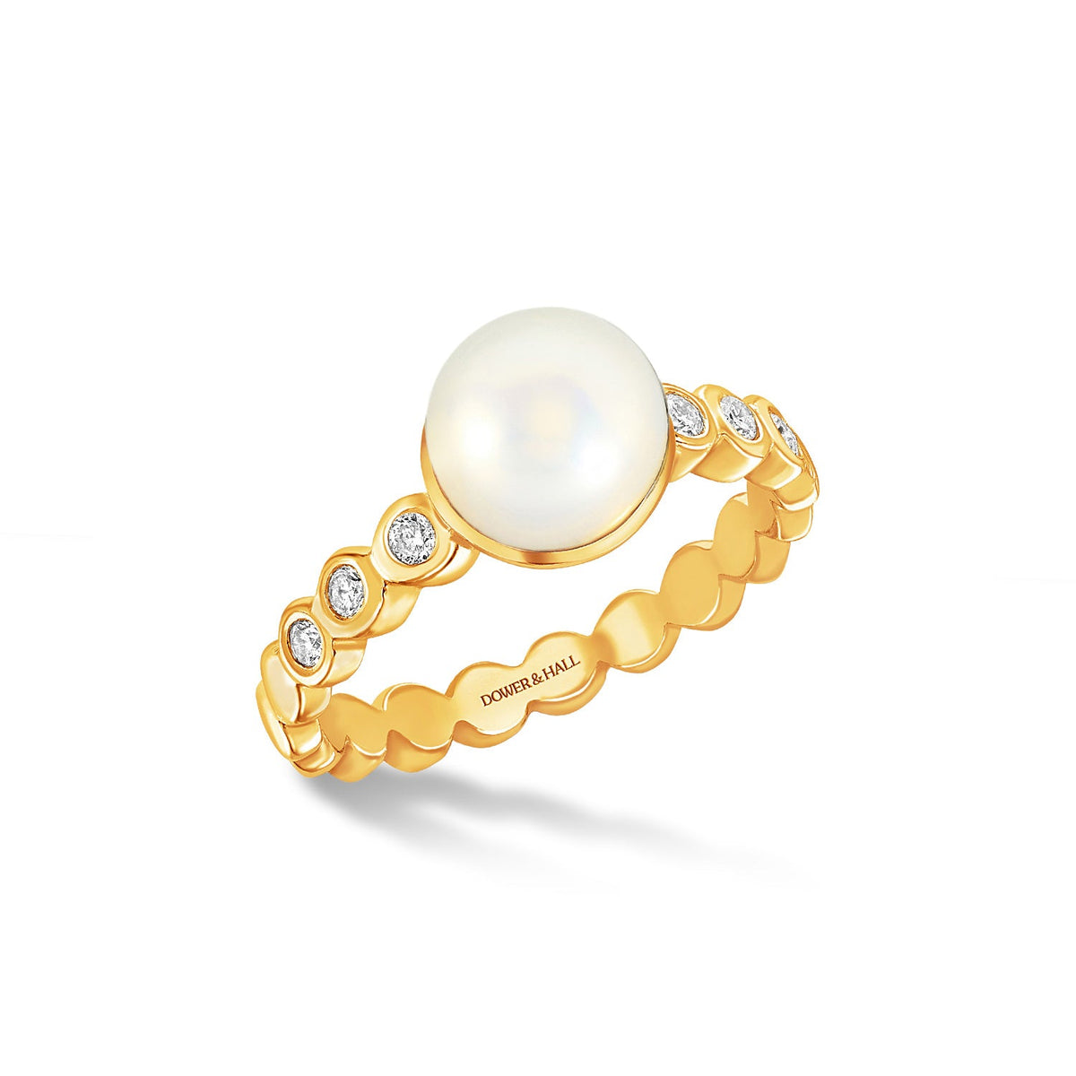 14k Gold Solitaire Pearl Dewdrop Ring