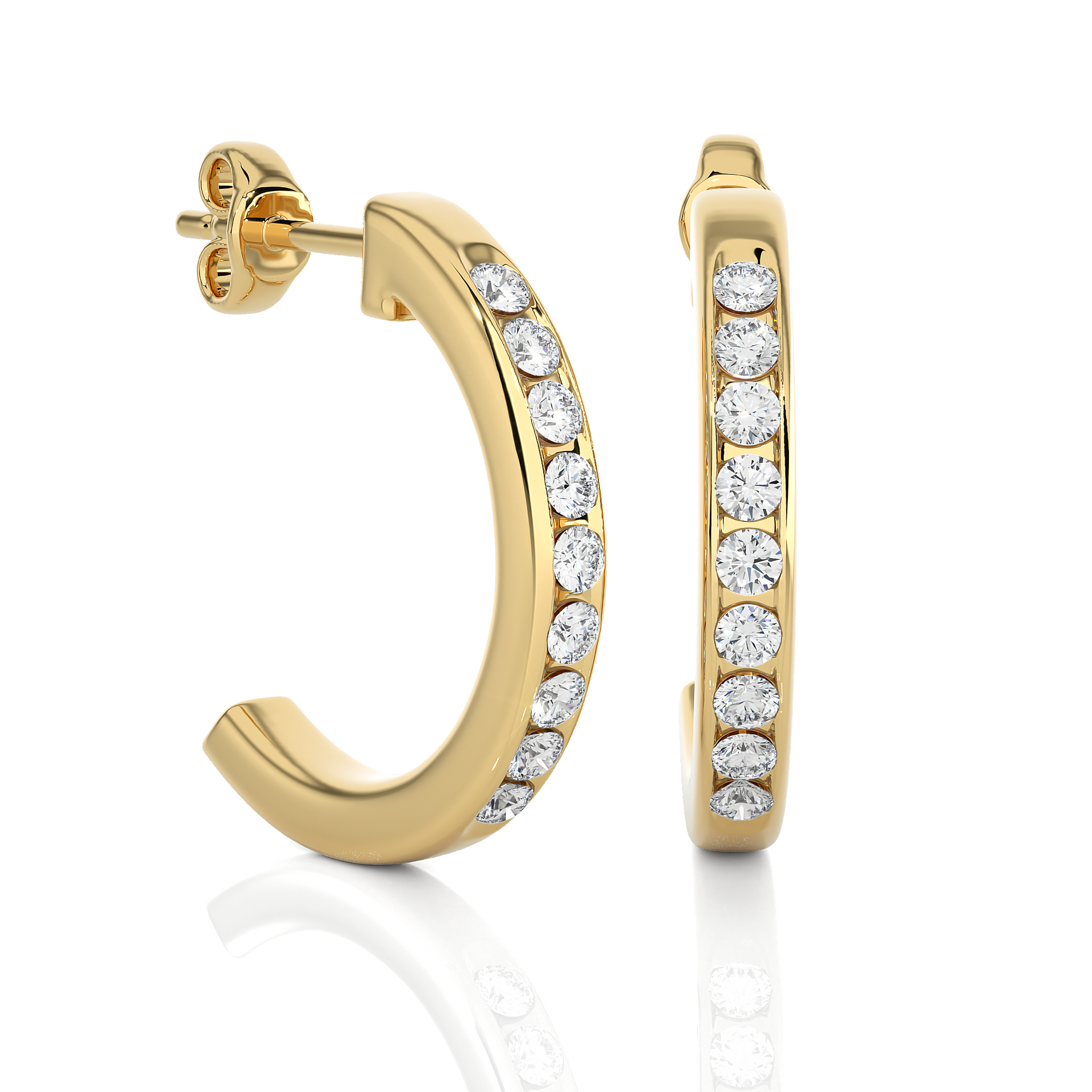 Lab-grown Diamond Hoop Earrings in 10K White Gold