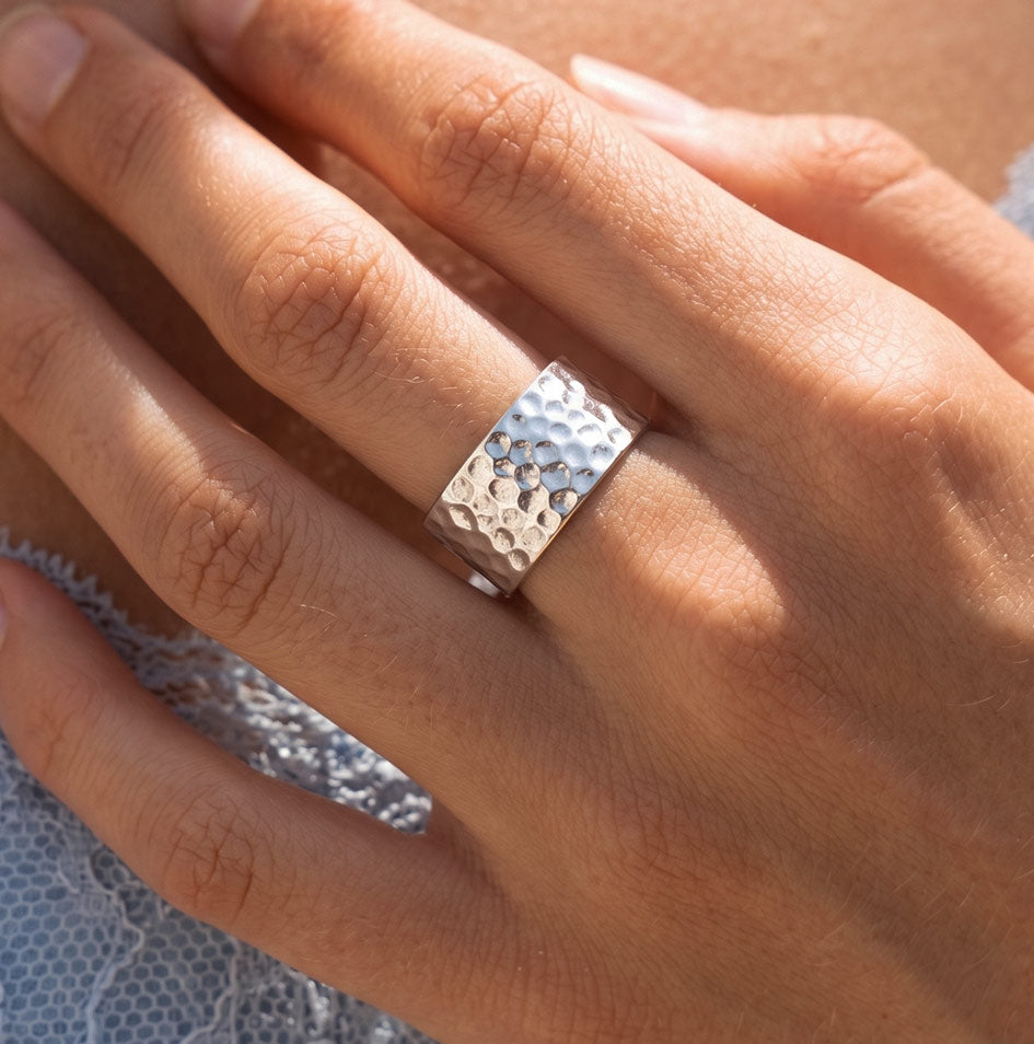 Dominique Rustic Hammered Ring