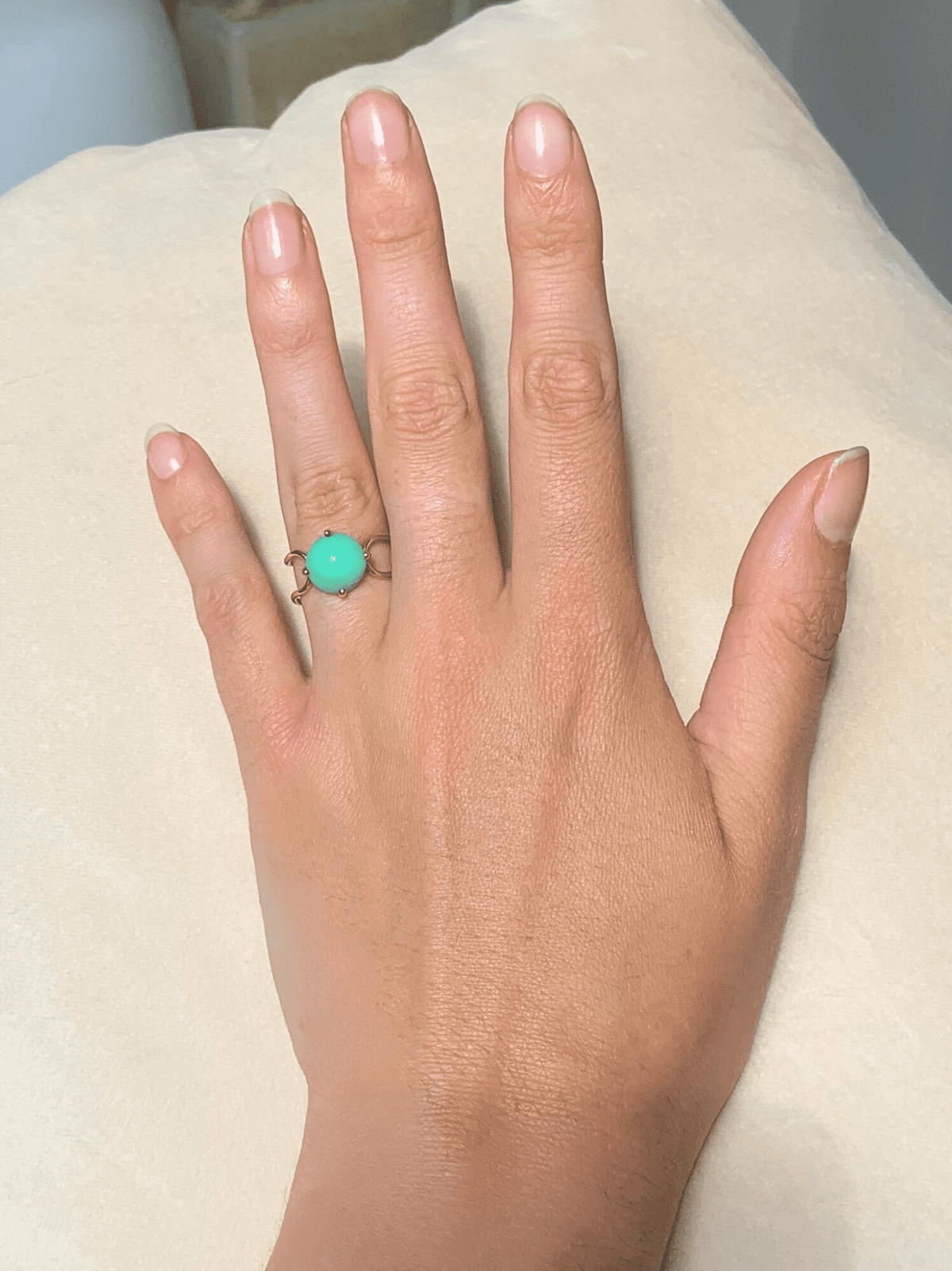 DOUBLE C BIG CABOCHON RING