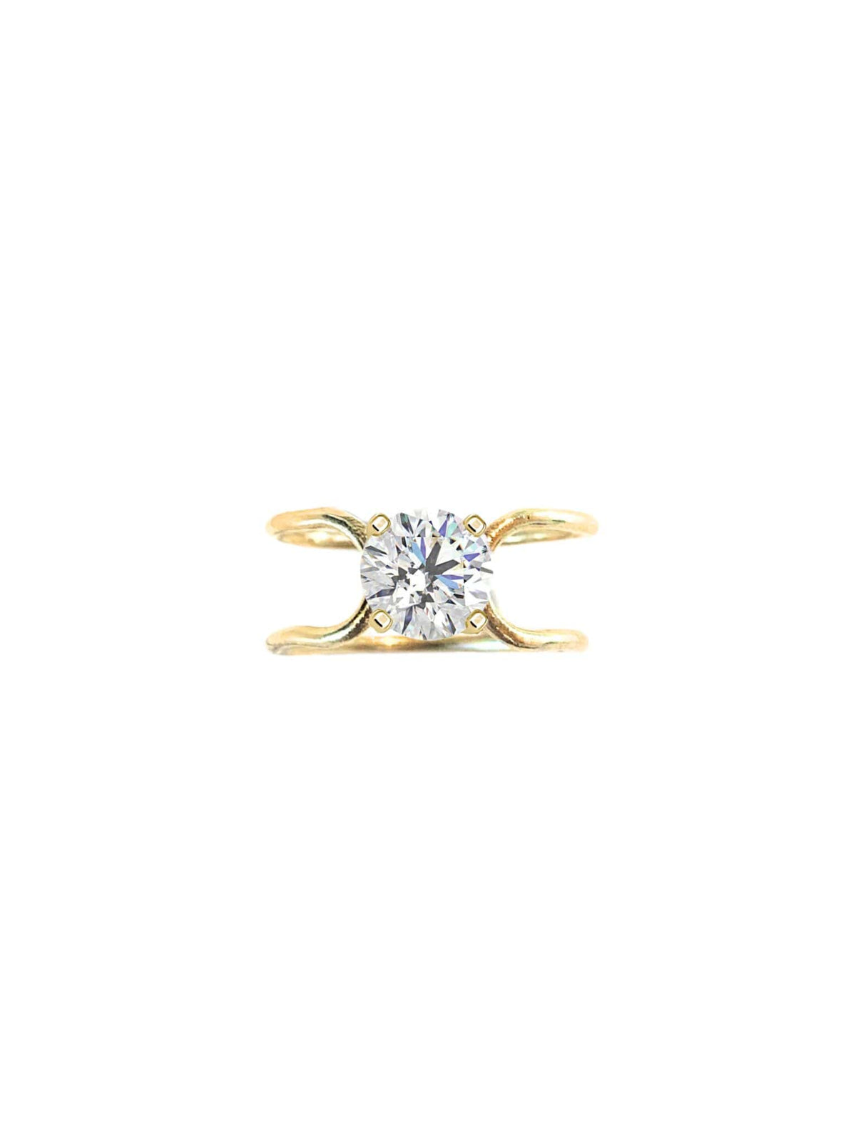 DOUBLE C SOLITAIRE DIAMOND RING