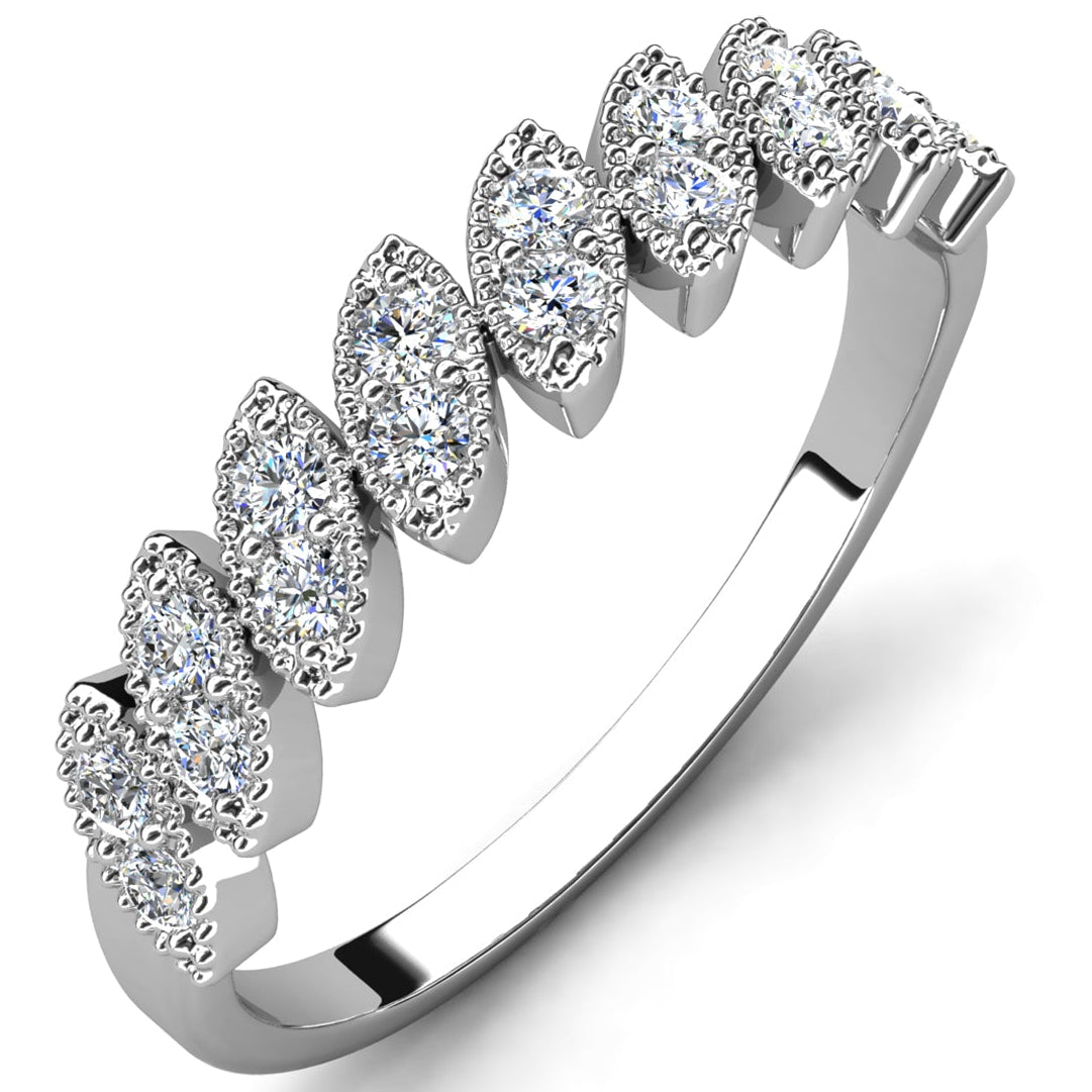 Tori 18k White Gold Plated Ring with Round Cut Swarovski Crystals