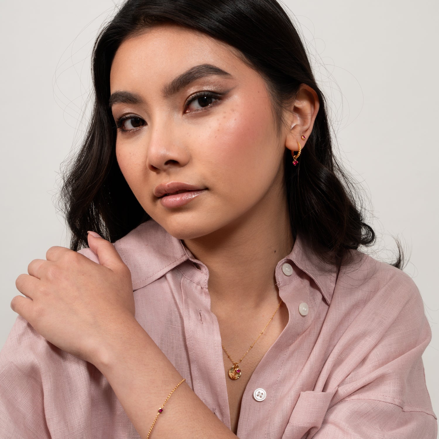 3mm Ruby Dewdrop Studs