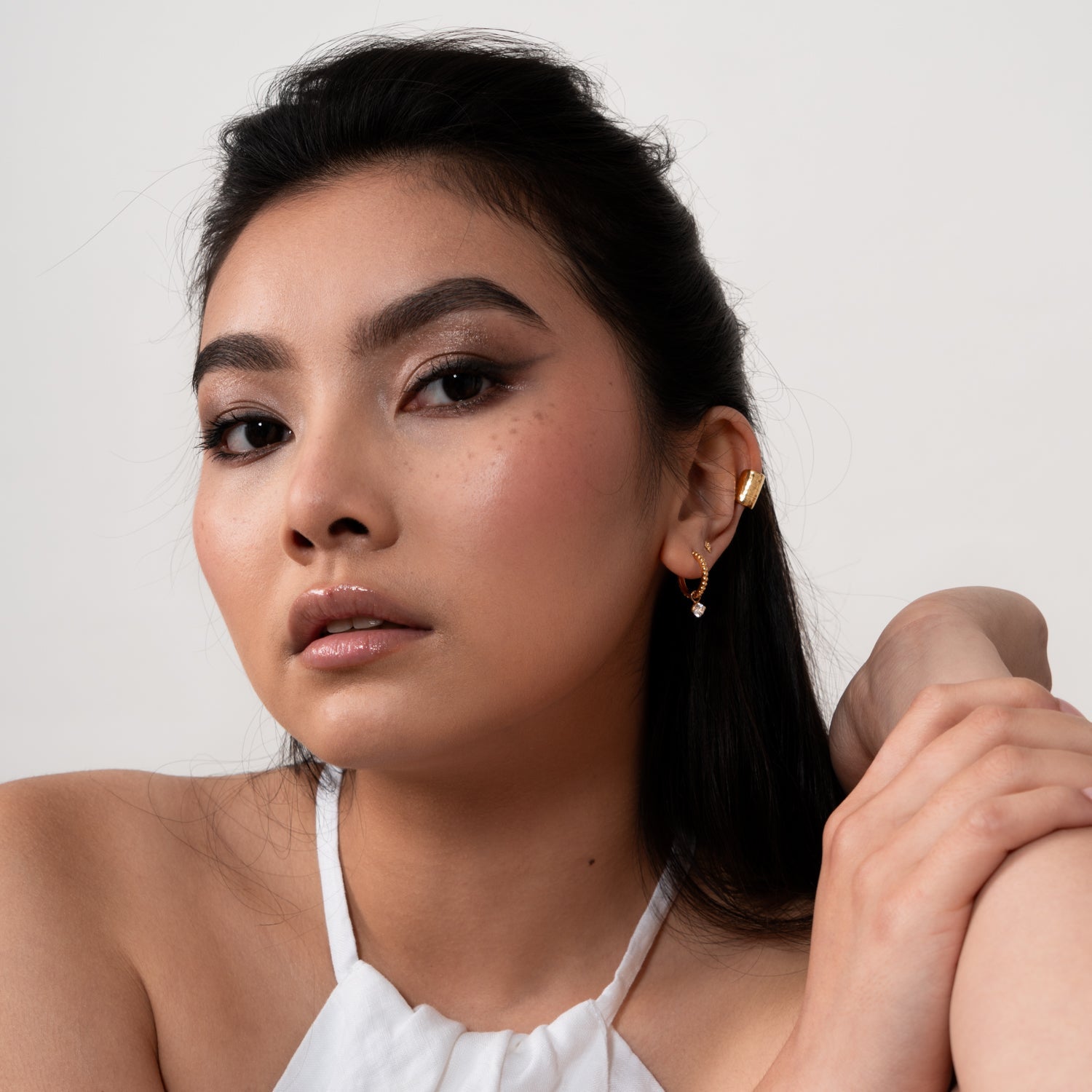 White Topaz Orissa Hoops