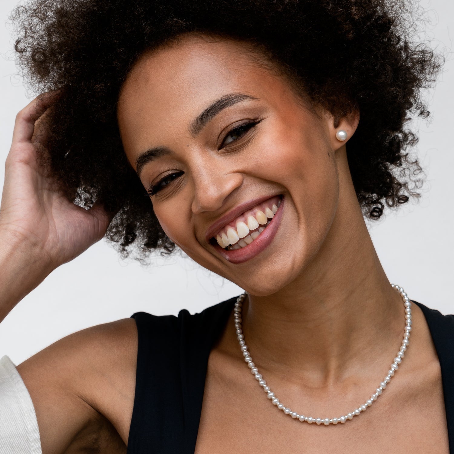 White Timeless Freshwater Pearl Studs