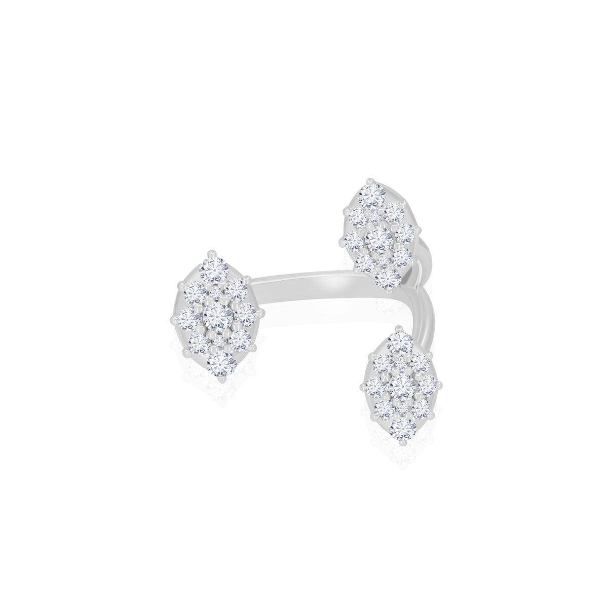 Gold Diamond Pave Marquise Open Ring