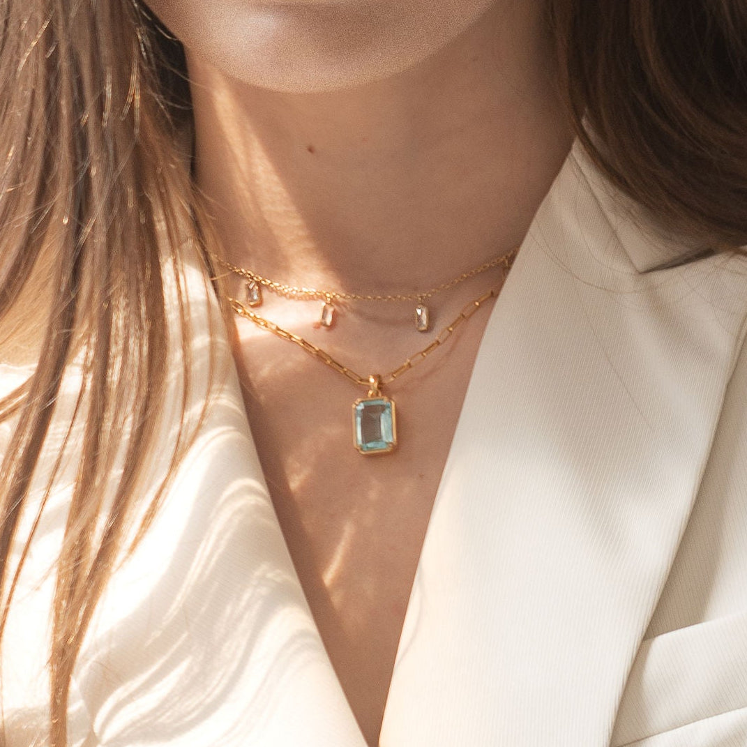 The Nora Pendant - Aquamarine (Ships Mid September)