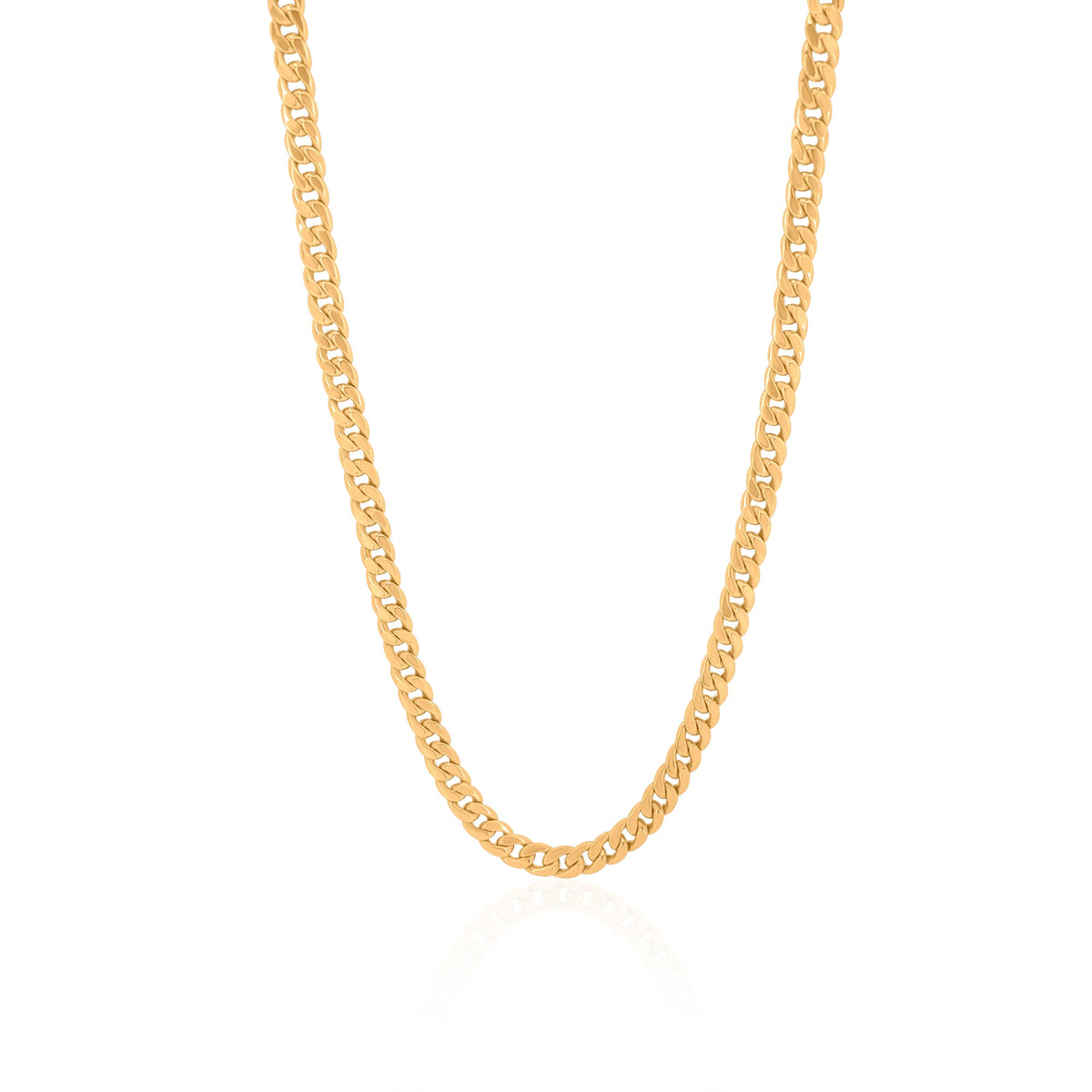 Gold Thin Cuban Link Chain Necklace