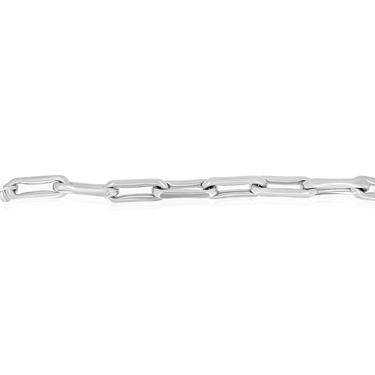 White Gold Pinched Paperclip Bracelet