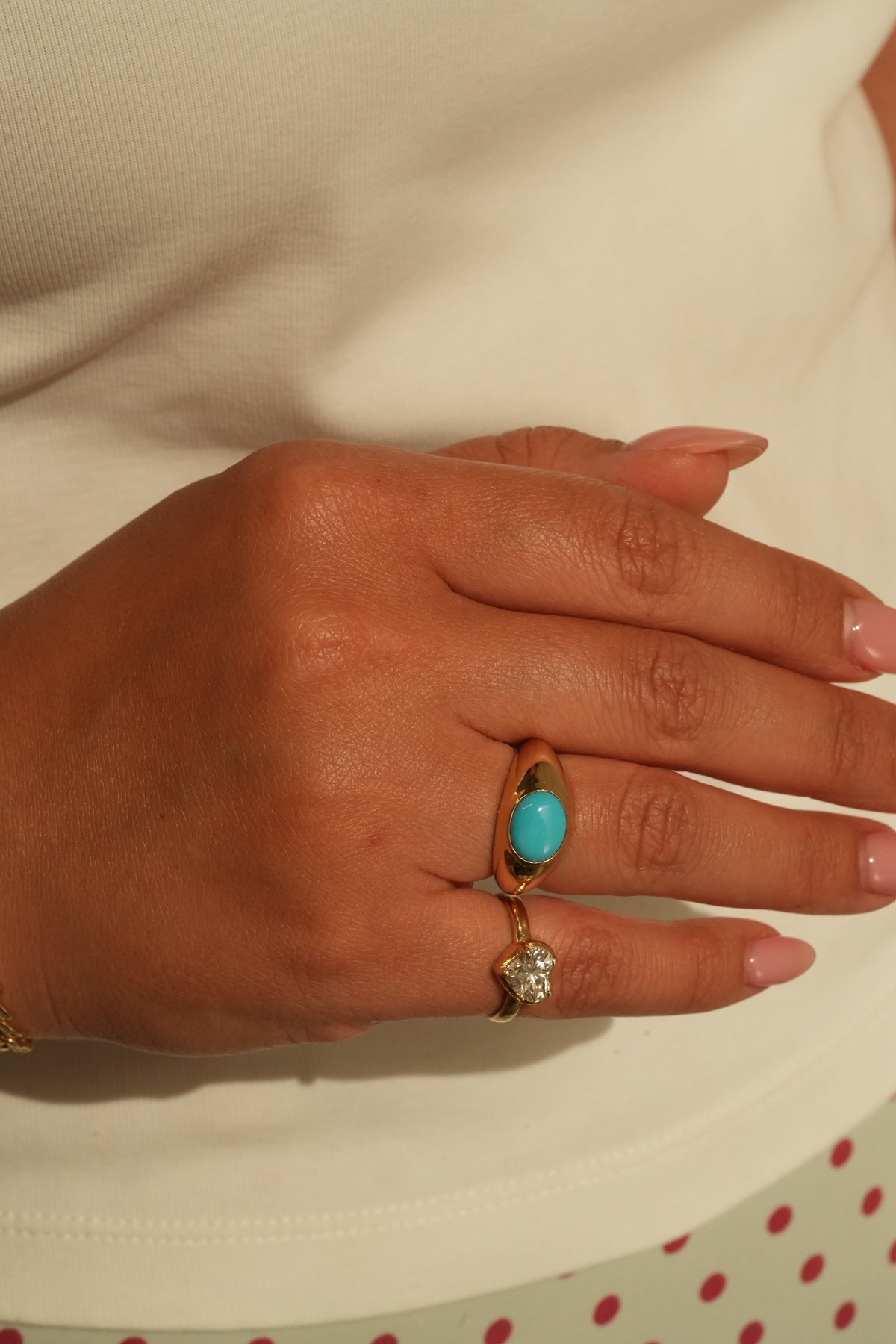 Gold Dome Turquoise Ring