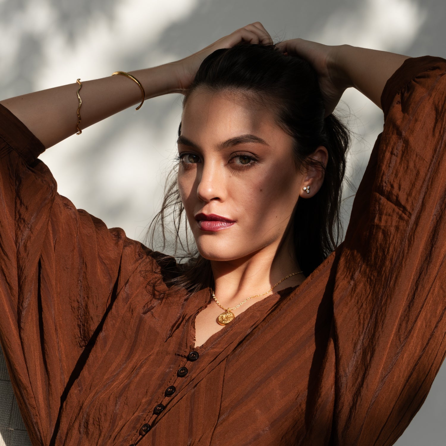 White Topaz Array Trio Studs