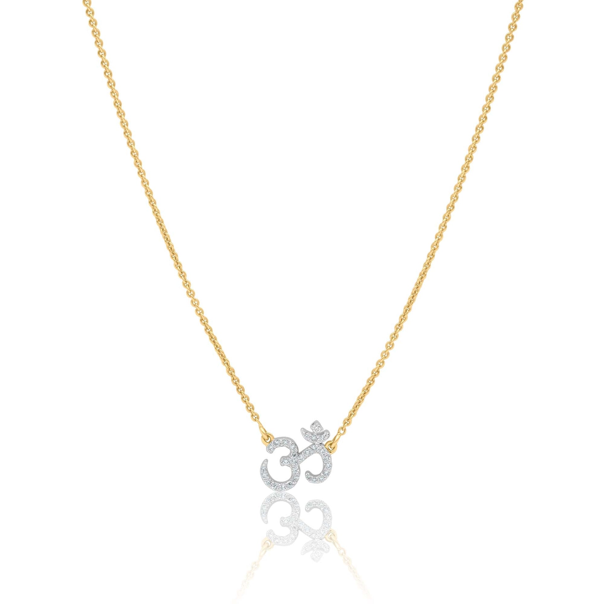 Gold Diamond Ohm Necklace