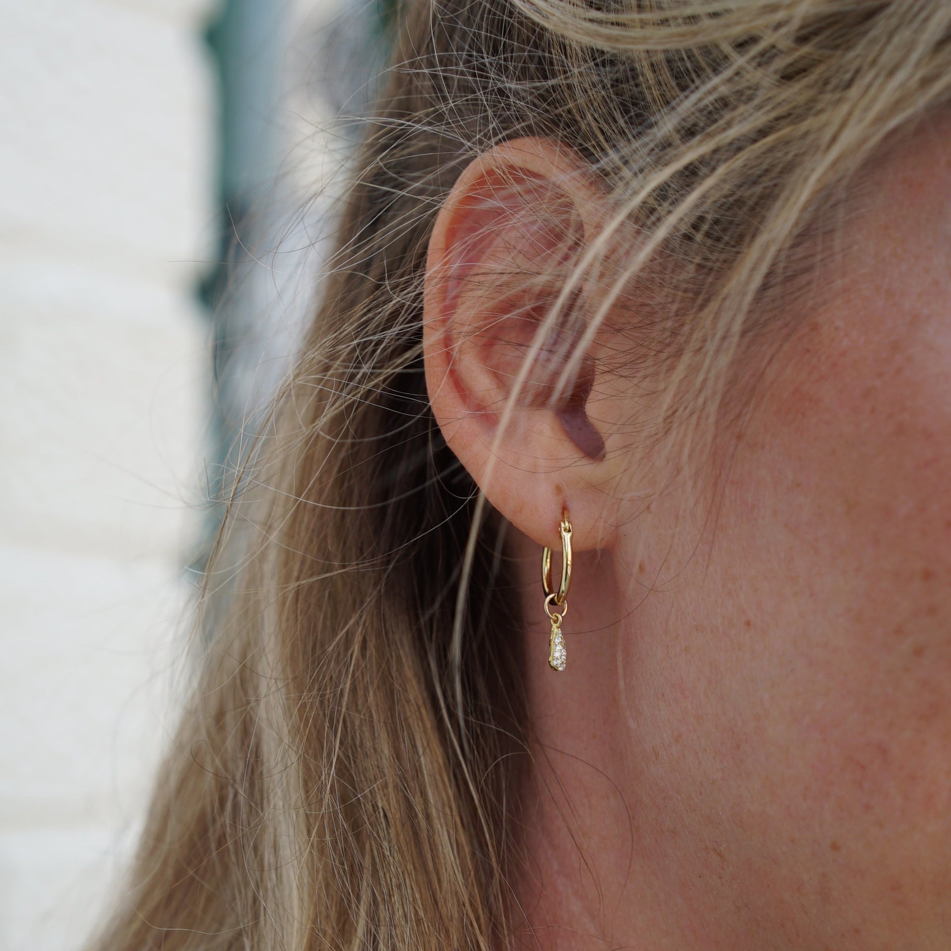 Kaia Hoop Earrings Gold Cz