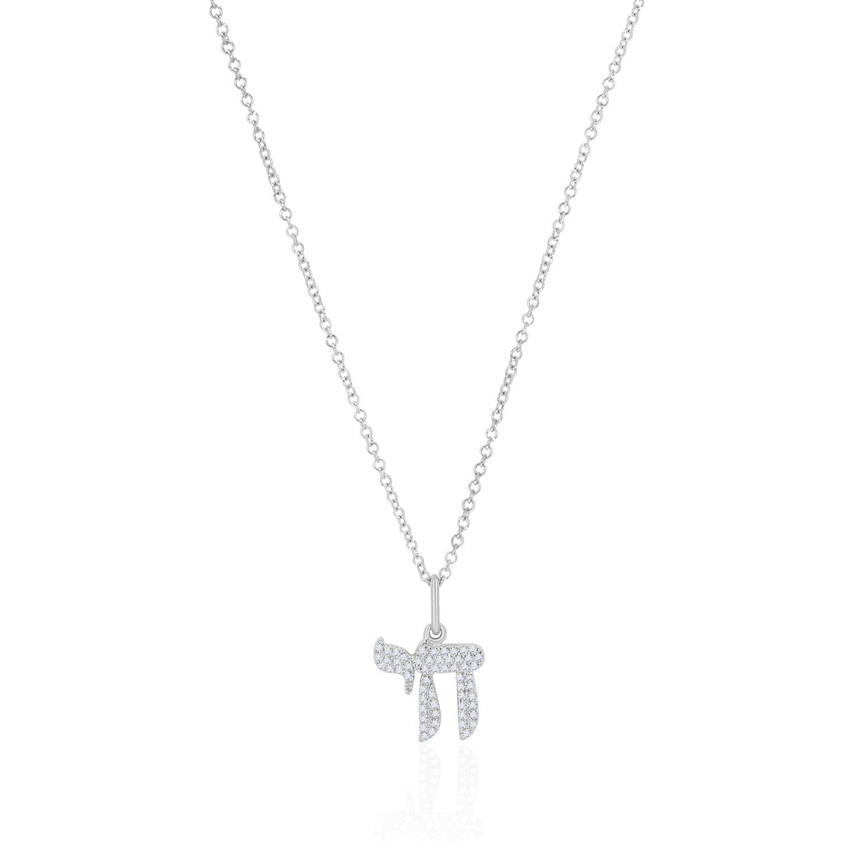 Gold Pave Diamond Chai Necklace