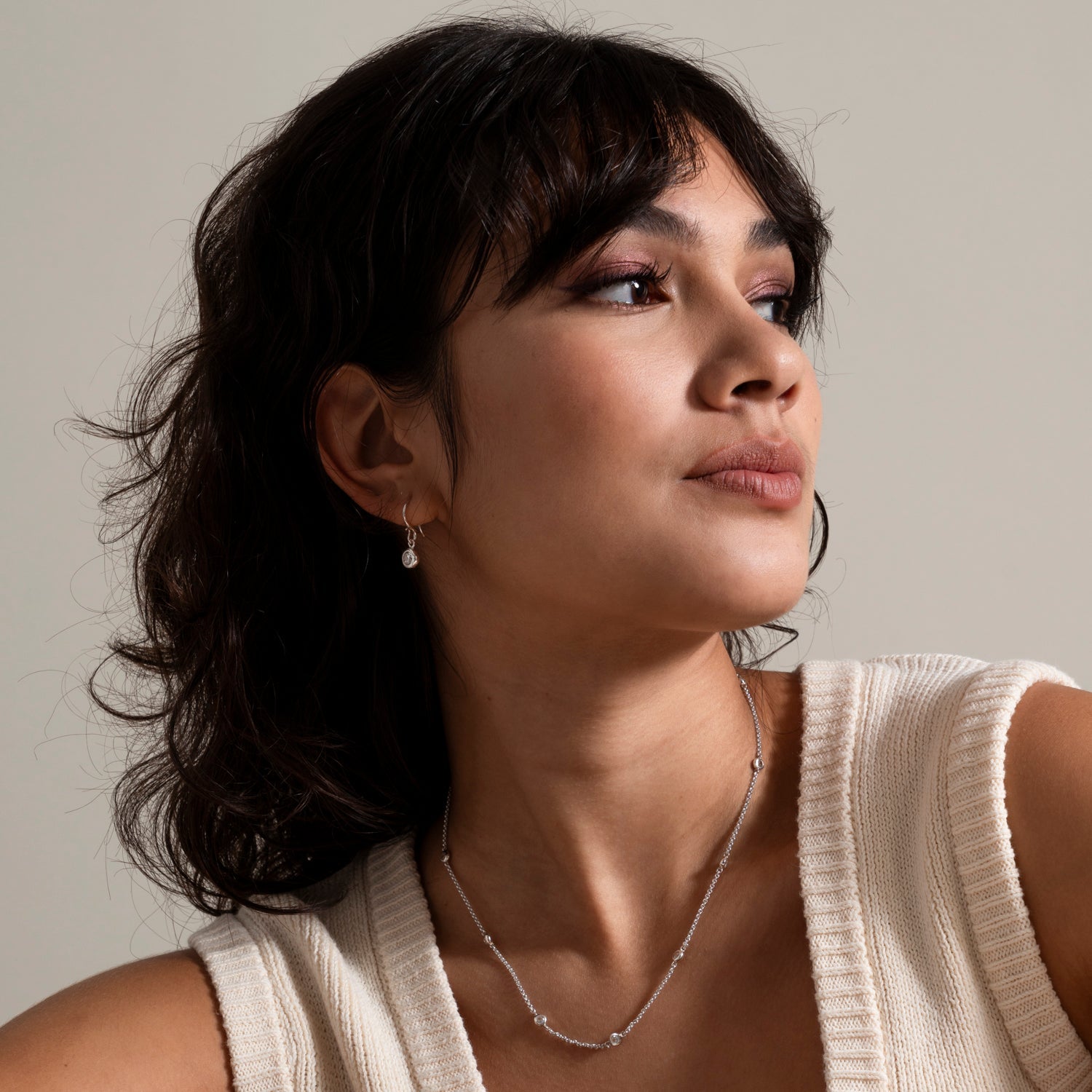 5mm White Topaz Dewdrop Earrings