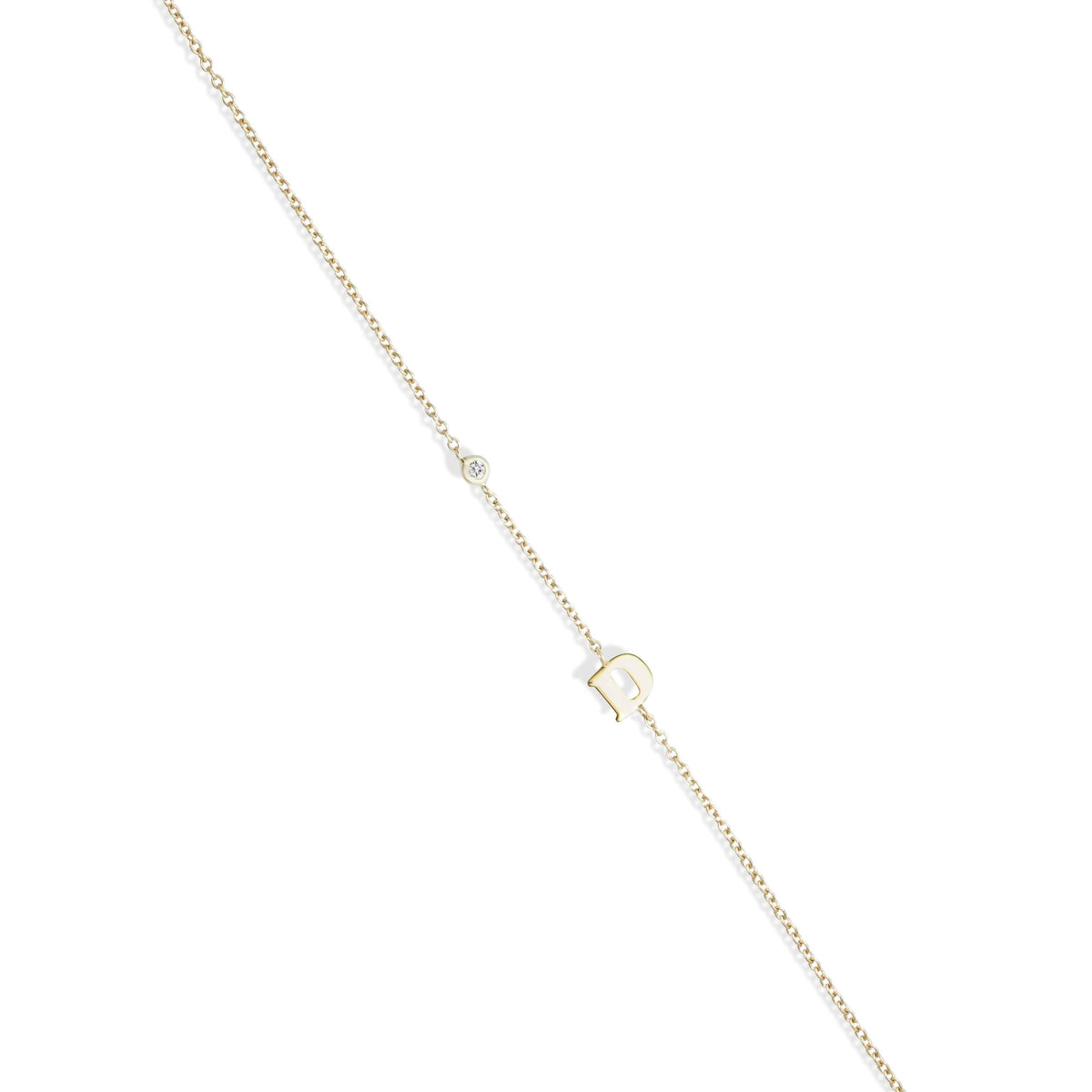 Gold Diamond Mini Initial Bracelet