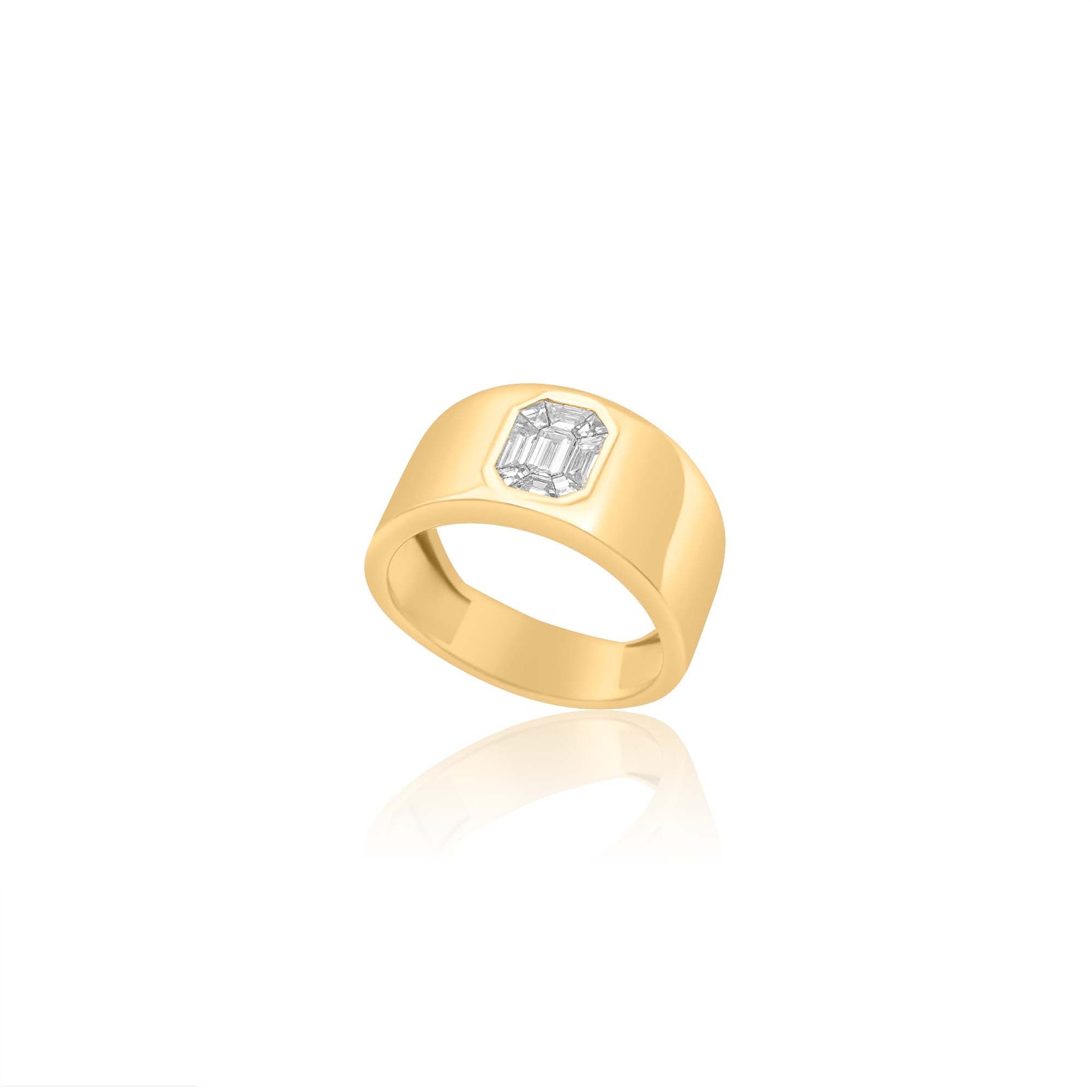 Gold Illusion Diamond Dome Ring