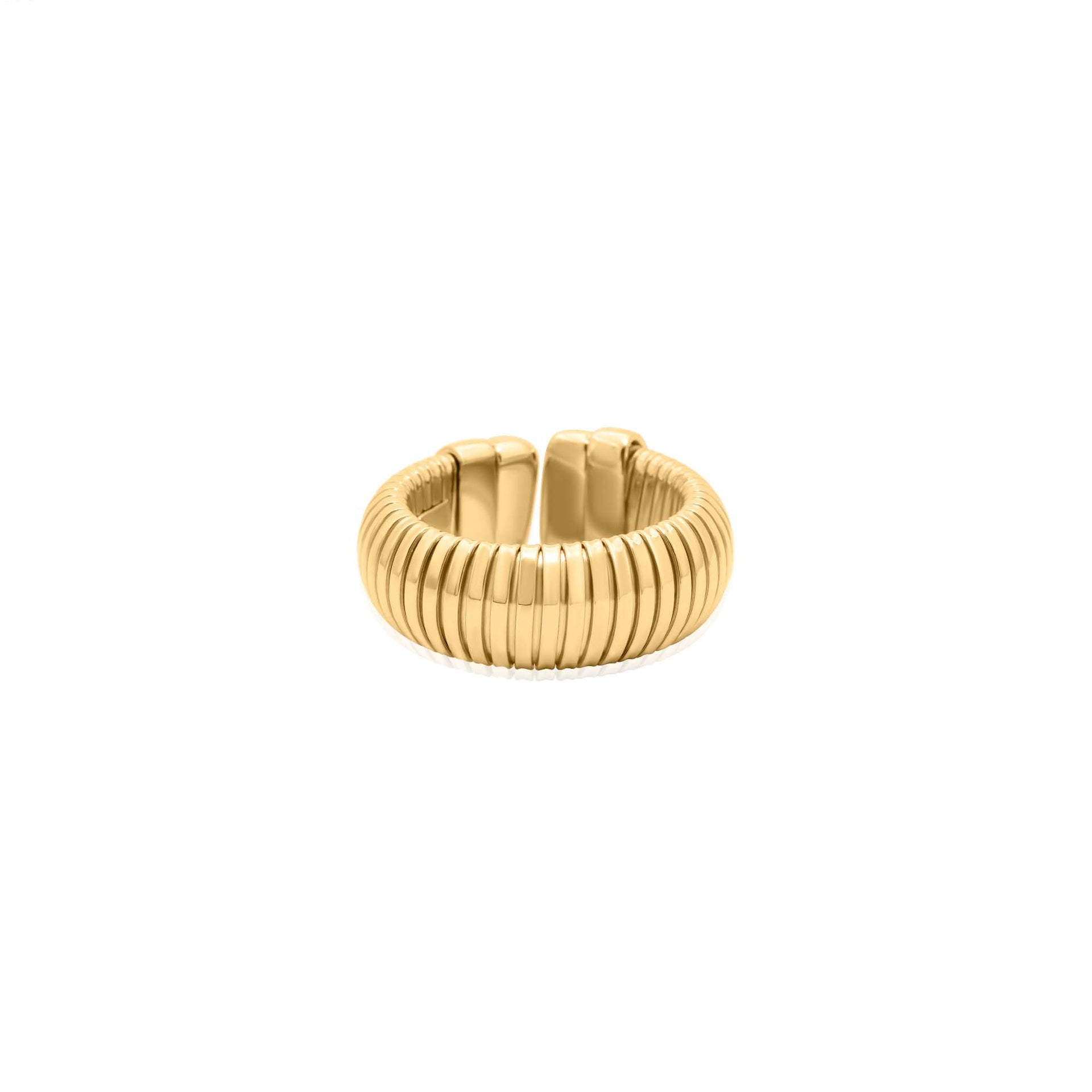 Gold Large Snake Chain Ring