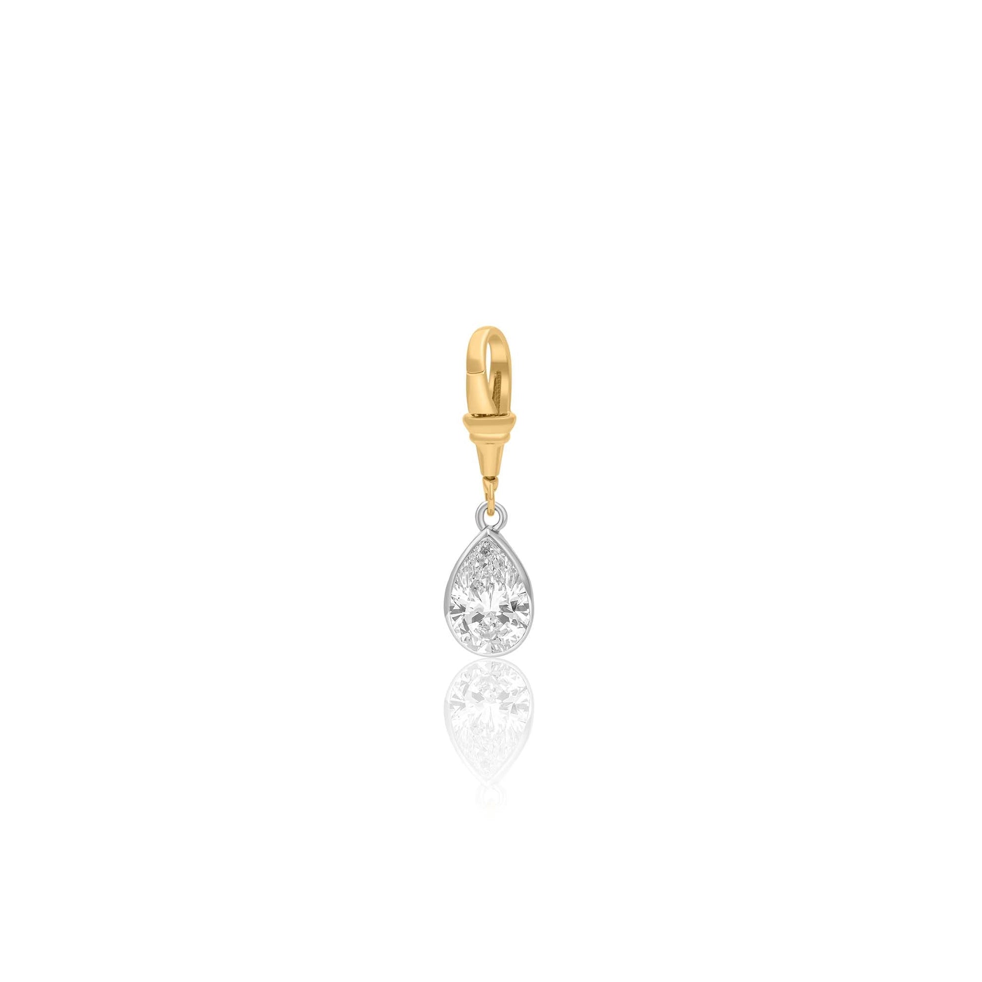 Gold Lab Grown Pear Diamond Pendant