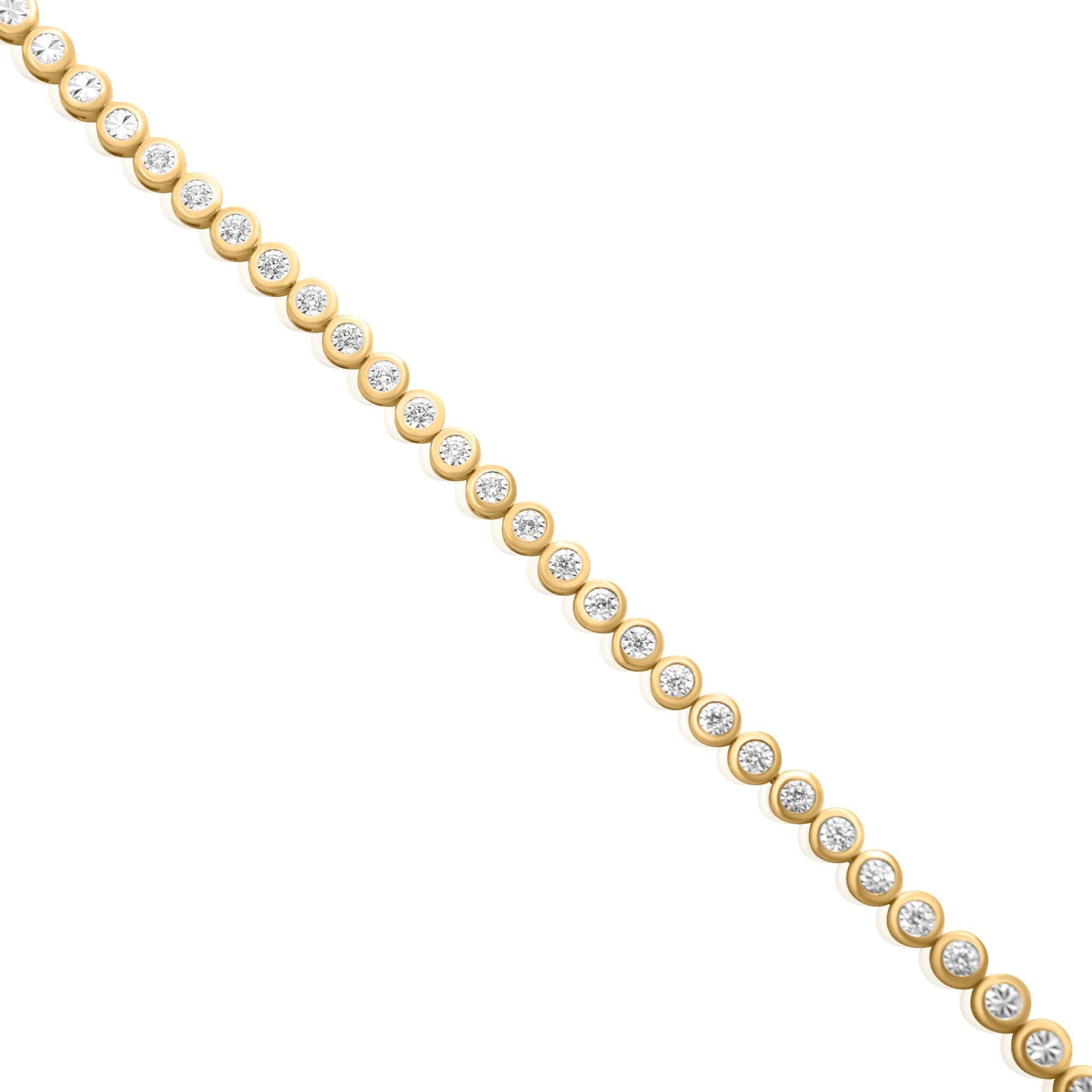 Gold Round Bezel Diamond Tennis Bracelet
