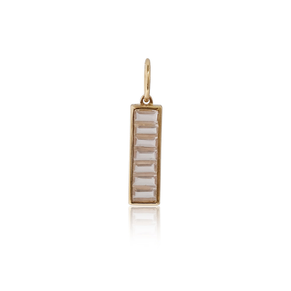 Gold Rectangle Mother of Pearl Pendant