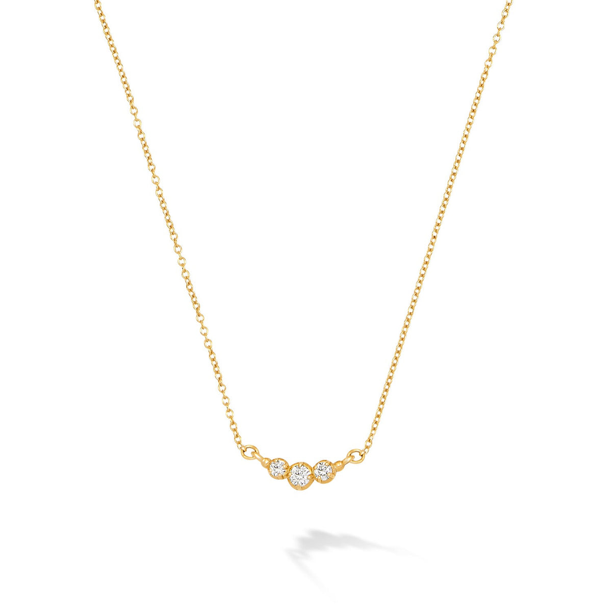 14k Gold Stargazer Trio Diamond Pendant