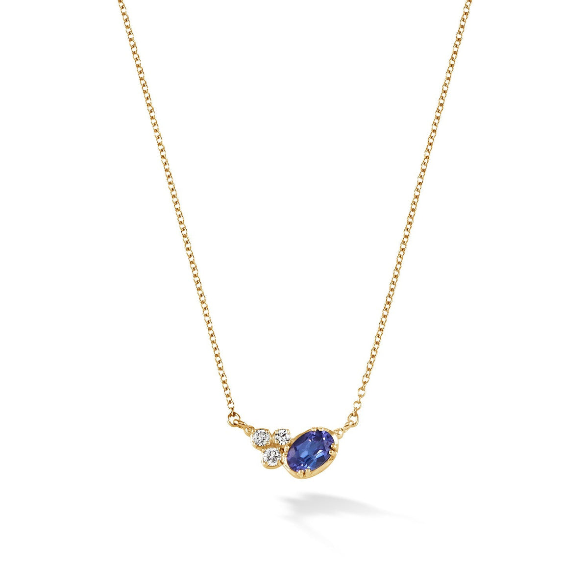 14k Gold Stargazer Oval Sapphire Pendant