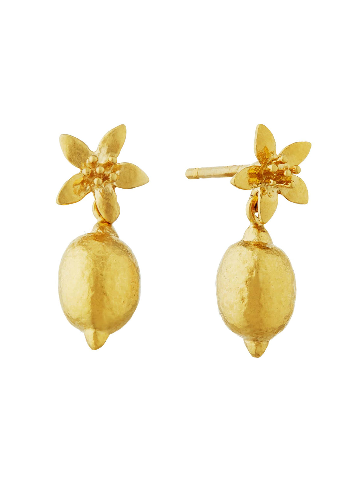 Lemon Blossom Stud Earrings with Lemon Drops
