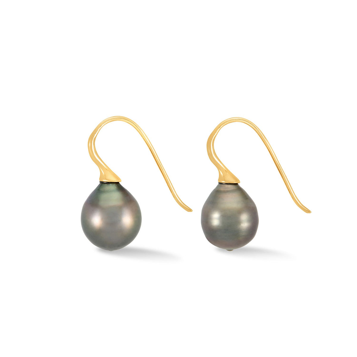9k Gold & Tahitian Pearl Waterfall Earrings