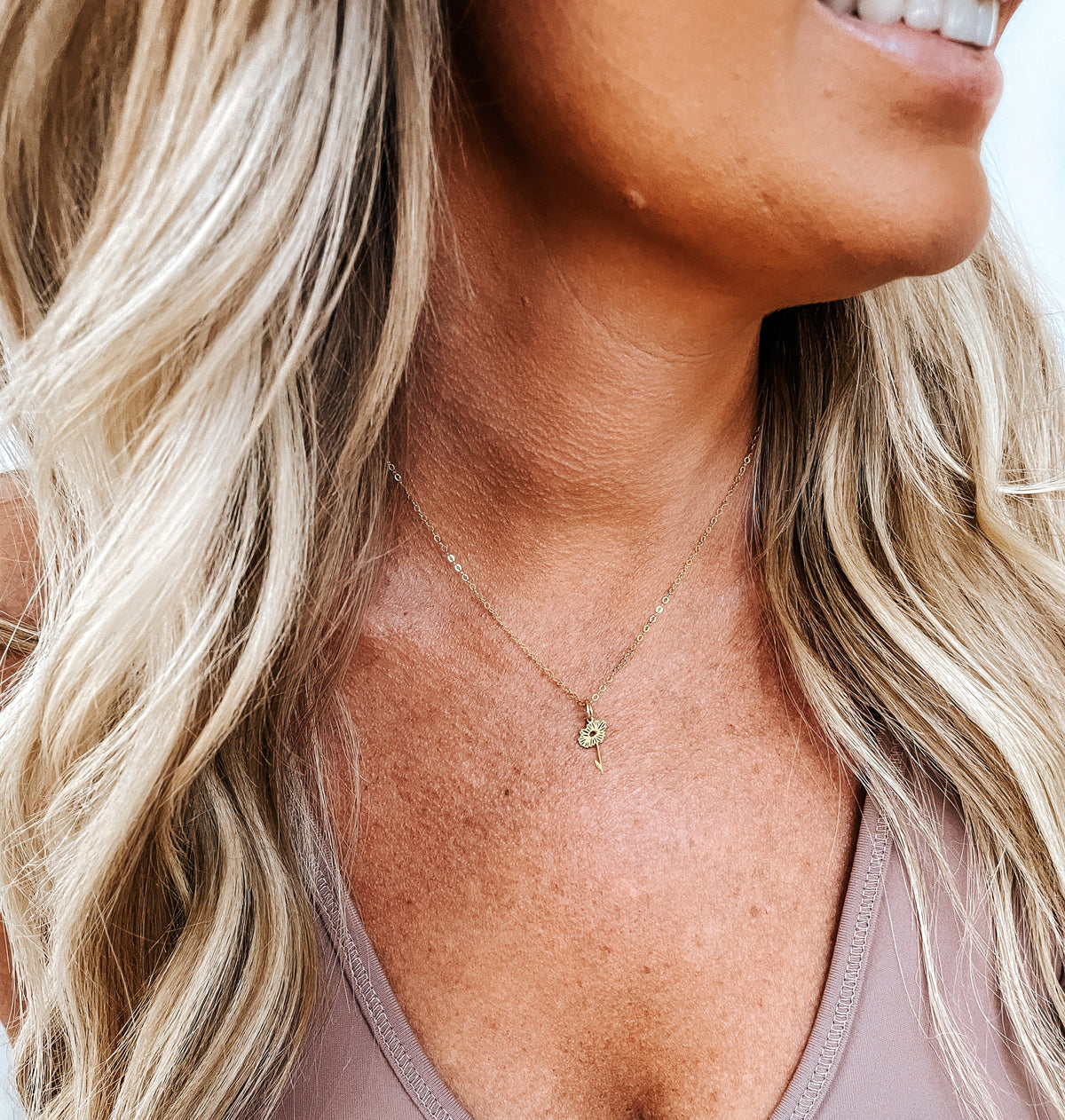 Dainty Birth Flower Charm Necklace