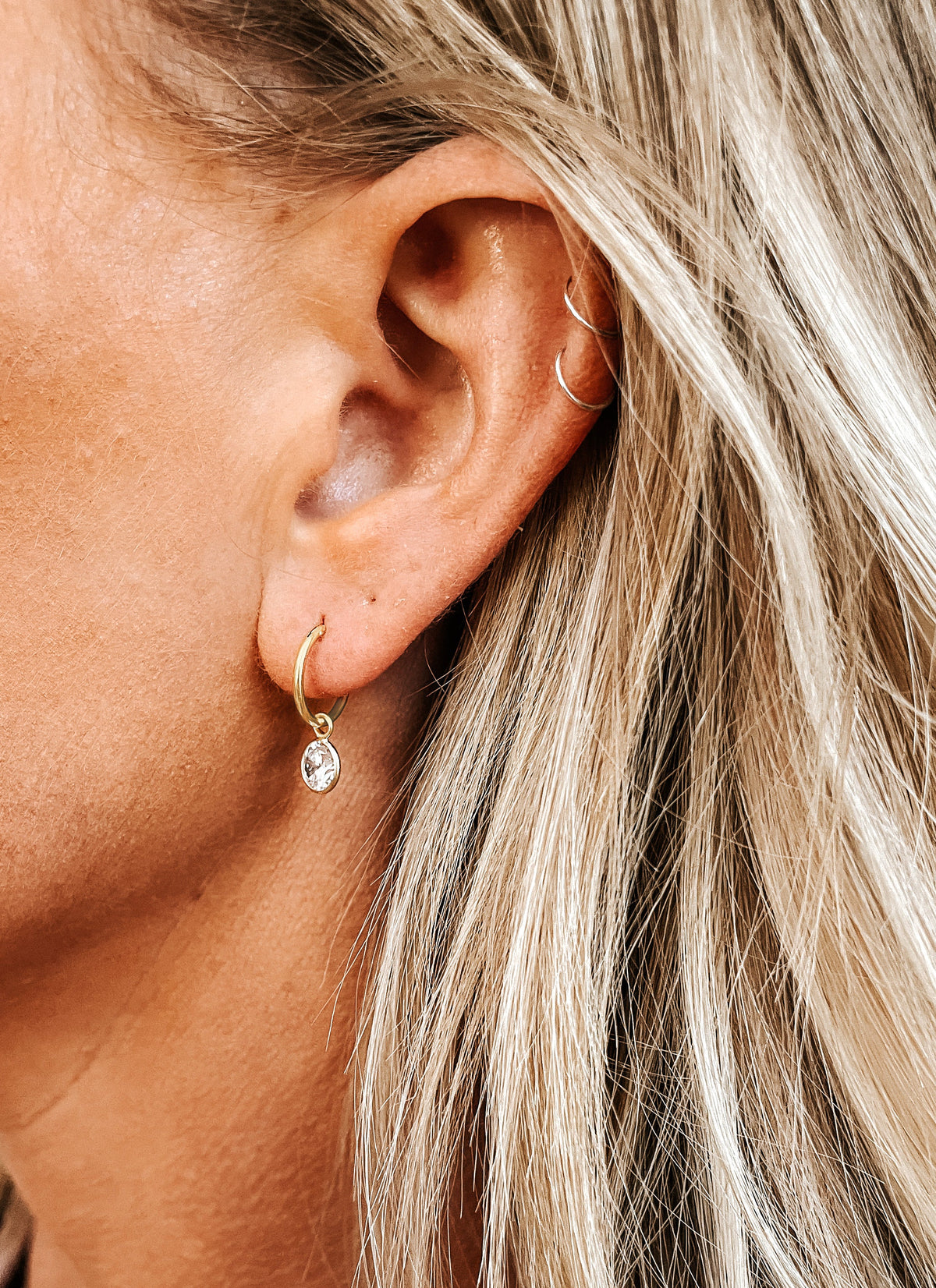 Dainty Dangle Huggie Hoop Earrings