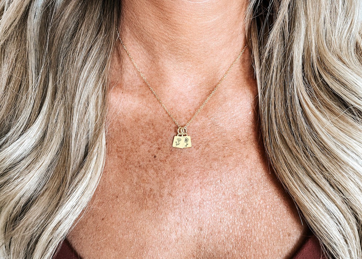 Dainty Gold Birth Flower Necklace