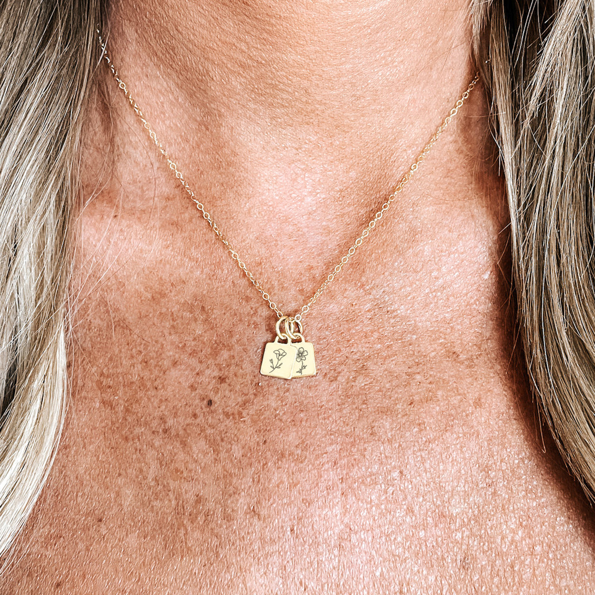Dainty Gold Birth Flower Necklace