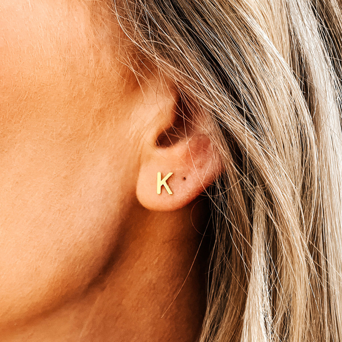 Dainty Initial Earrings