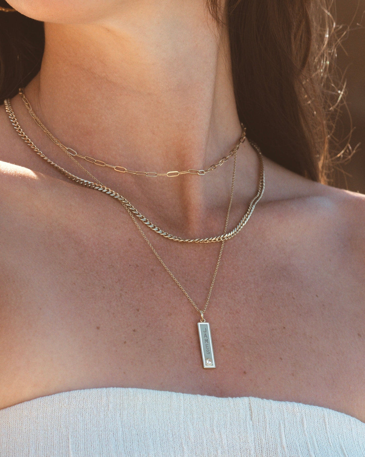 Enamel Bar Necklace